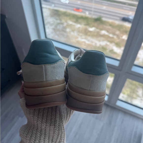 Adidas Gazelle Platform Sneakers - Cream & Green - Picture 4 of 6